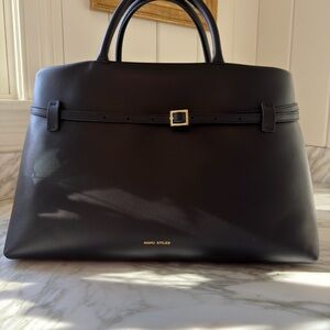 Manu Atelier Black Leather Tote